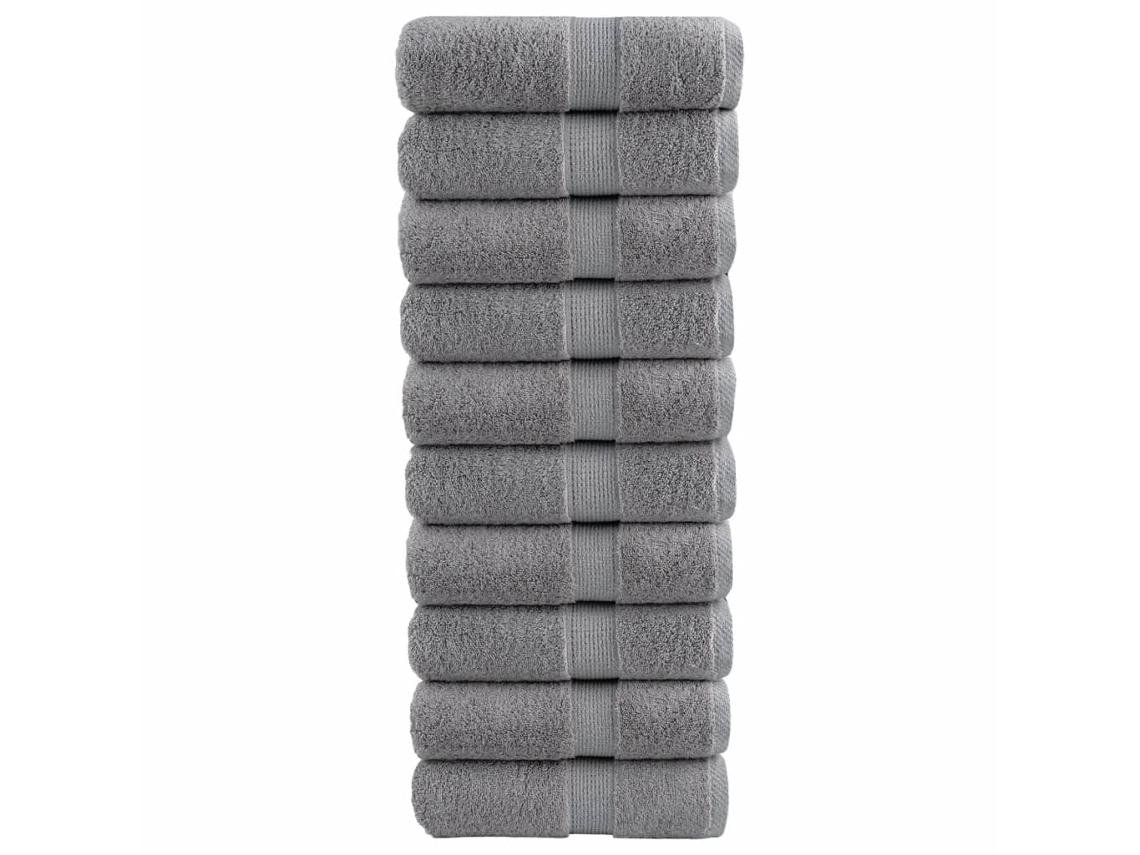 Vidaxl Toalhas De Bidé Premium Solund 10pcs 30x50 Cm 600 Gsm Cinzento