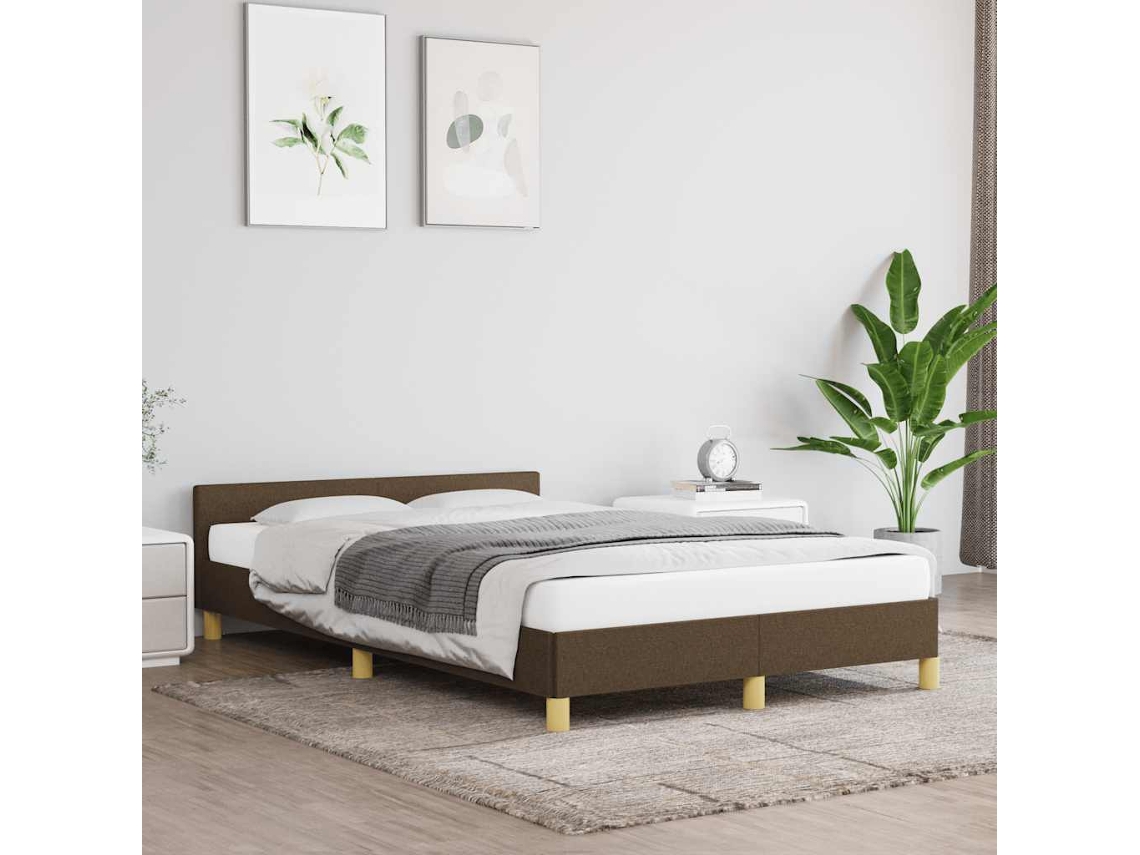 Vidaxl Estrutura de Cama Sem Colchão 120x200 Cm Tecido Castanho escuro