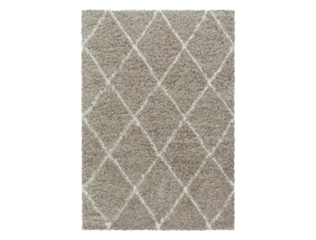 Tapete Morhane Alvor Shaggy Pilha Alta Polypropeen Bege (240x340cm)