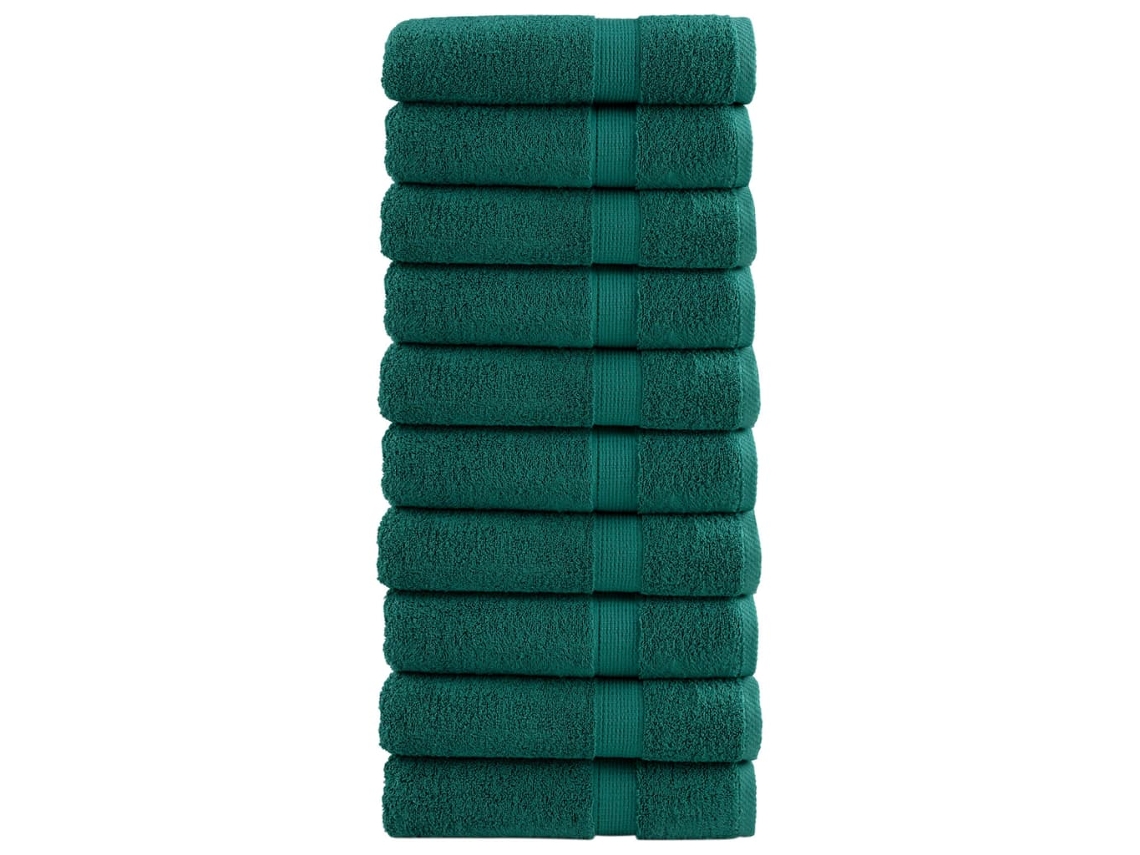 Vidaxl Toalhas De Banho Premium Solund 10pcs 100x150 Cm 600 Gsm Verde