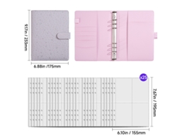 A5 Starry Sky Loose Leaf Notebook Removable Refillable Pages, Gray, 25-sheets
