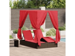 Vidaxl Espreguiçadeira Dupla Vermelho 205 X 129 X 200 Cm Vime Pe