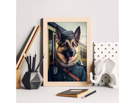 Pastor Alemão Lhesiano NACNICo Generoso Em Estilo Fotográfico De Coragem Total Curiosas Ilustrações Realistas De Animais Com Roupas Humanas