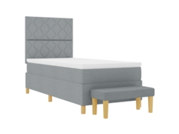 Conjunto 1 Cama Box Vidaxl Cinzento-claro Poliéster (200 X 100 Cm)