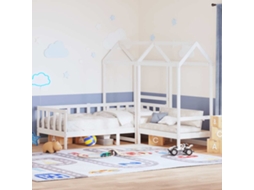 Conjunto Sofá Cama e Banco C/ Telhado MAISON EXCLUSIVE em Pinho Maciço Branco 80x200 cm