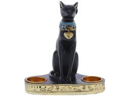 Laxiscreed Estatueta De Gato Em Resina Com Castiçal Para Decoração De Casa E Casamento