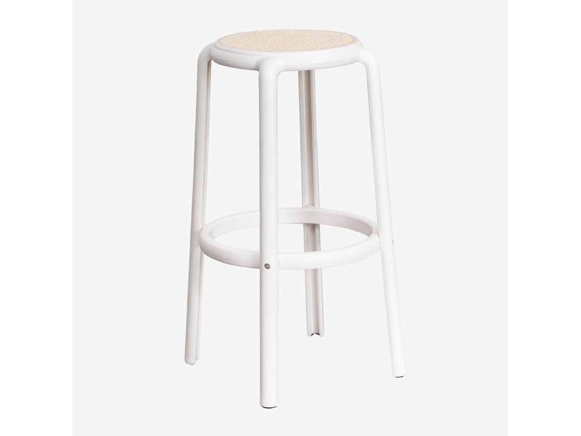 Sklum Pack De 2 Bancos Altos Omara Polipropileno Gardénia Branco         ↑75 Cm