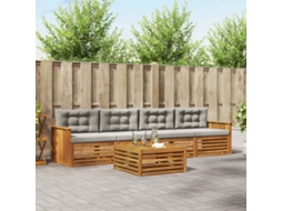 Vidaxl Conjunto De Sofás Para Exterior 5 Unid. Cinza Natural E Claro