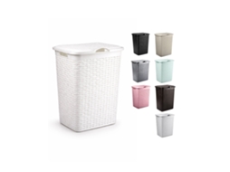 Cesto para Roupa Suja Branco 38 Litros JARDIN202 Pongotodo Design Rattan para Roupa