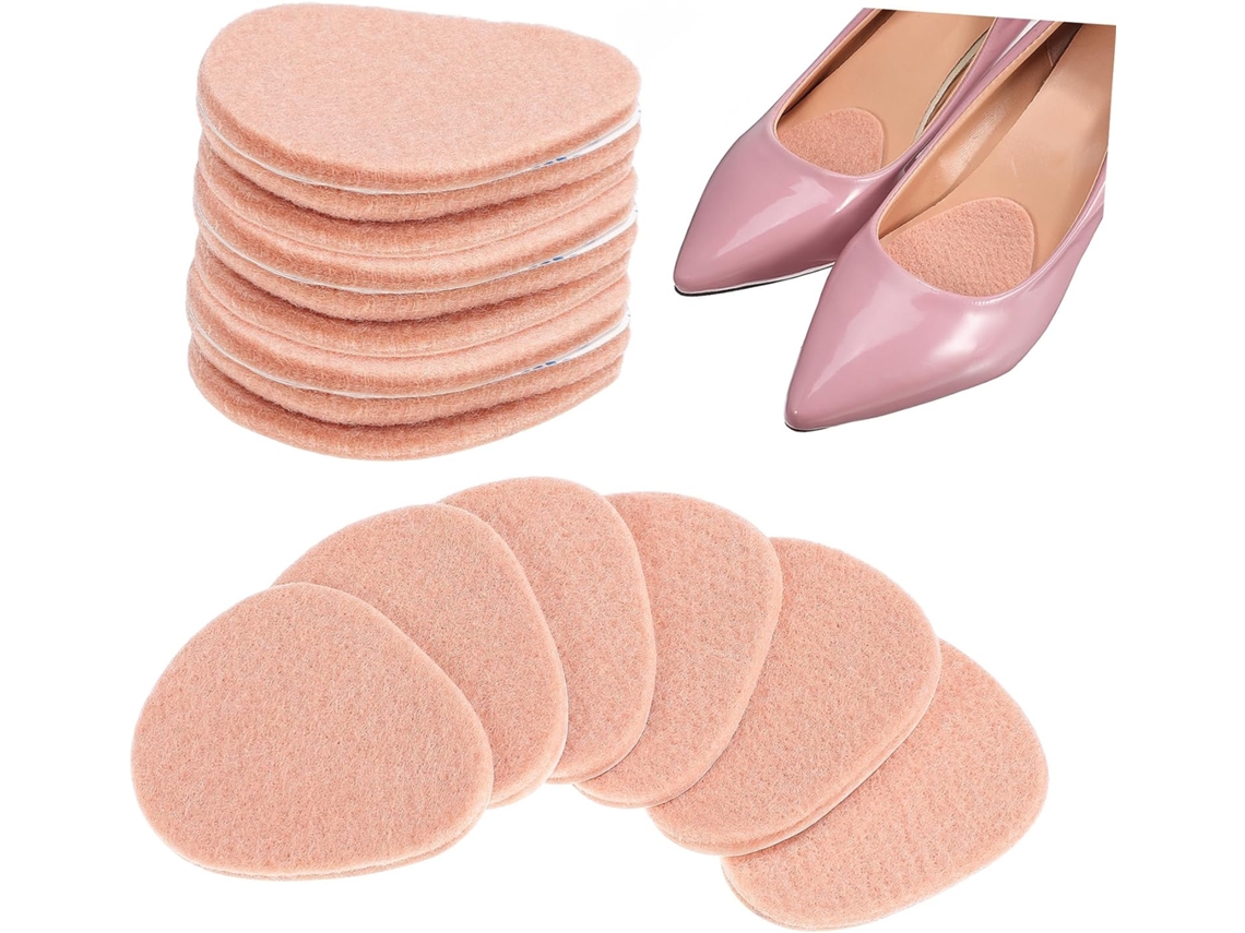 Valiclud 10-pares De Palmilhas Espuma Adesivas Para Calçados Femininos, Tamanho Médio, Cor Bege