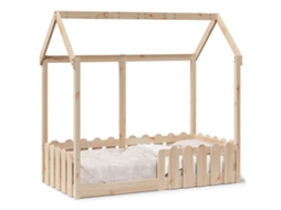 Kids' House Bed Frame, Kids' House Bed Frames Vidaxl Marrom Madeira De Pinho (70 X 140 Cm)