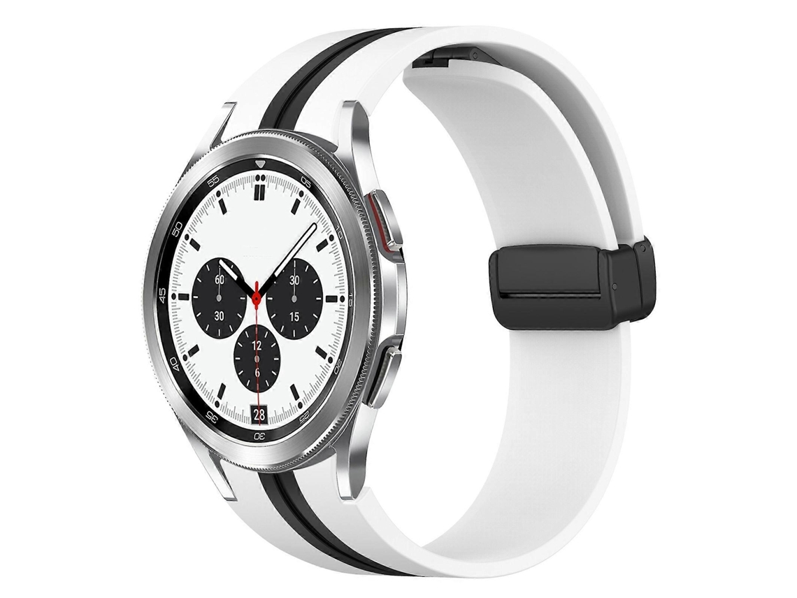 Pulseira De Silicone Dobrável Com Fecho Magnético Para Samsung Galaxy Watch 4 Classic 42mm