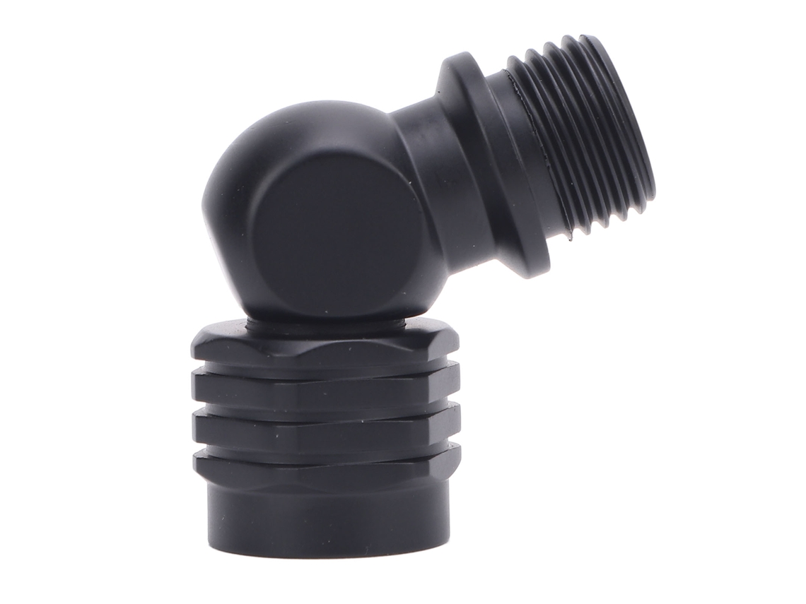 Adaptador Rotativo De Aço Inoxidável Com Ângulo De 110 Graus Para Regulador De Mergulho Estágio 2 Preto