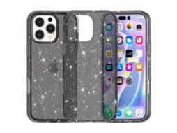 Capa Antirriscos De Pctpu Com Glitter Brilhante Para Iphone 16 Pro Max