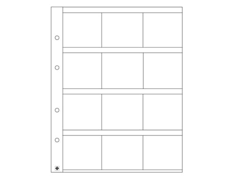Folhas para Moedas Optima LEUCHTTURM para 12 Porta-Moedas 50X50 Mm Transparentes