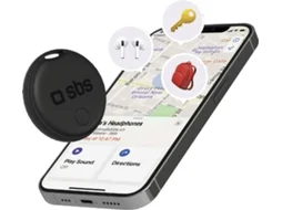 Localizador SBS Track My Circle - Compatível com o Apple Find My  e o Android Find Hub (Preto)
