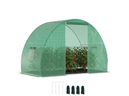 Serra Túnel com Porta Enrolar, Janelas, cobertura PE e estrutura de aço, 1,5x3x2m, verde | S/MARCA