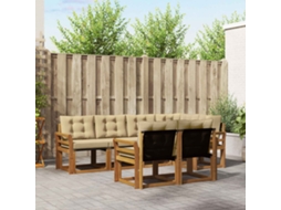 Vidaxl Conjunto De Sofás Para Exterior 7 Unid. Natural E Bege