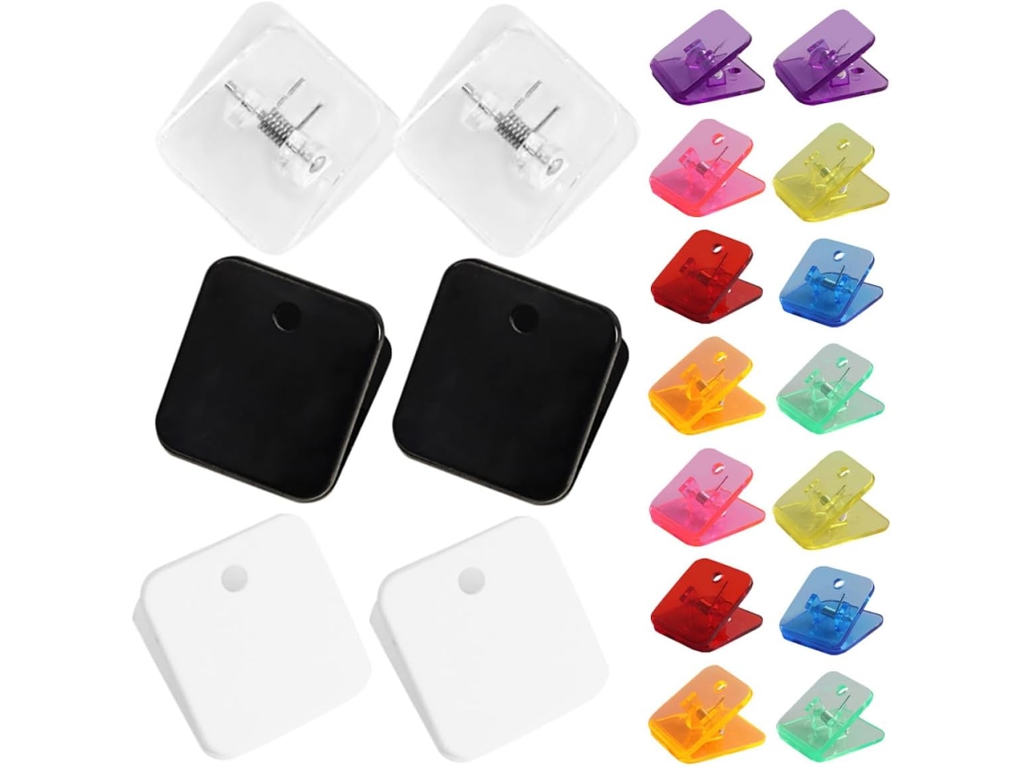 Conjunto de 20 pinos quadrados de plástico, multifuncionais, duráveis e compactos, cores sortidas, Ideais
