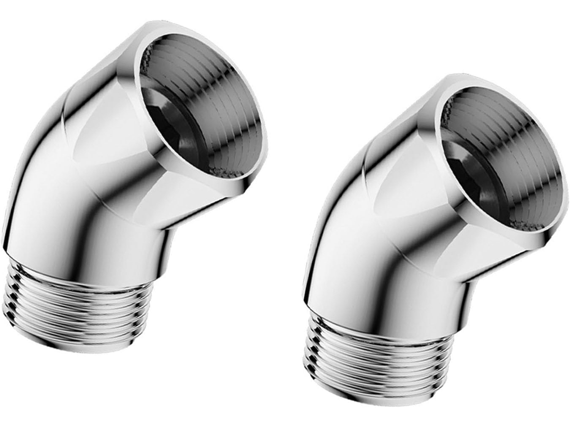 Conjunto De 2-adaptadores Cotovelo Para Chuveiro Mão, Adaptador De Ângulo Braço Chuveiro, Conector De Cotovelo 135-graus