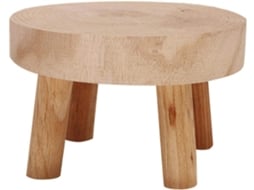 Mini Banco De Madeira Maciça, Suporte Para Vasos De Plantas Redondo, Estável E Resistente, Para Decoração Interna E Externa, Material De Madeira Natur