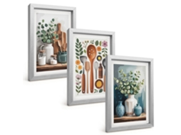Composição De Quadros Acessórios De Plantas Para Cozinha Espelharte (3 Peças 20x30 Cm)