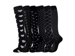 Meias De Compressão Para Mulheres E Homens, 6 Pares De Meias De Compressão Alta Compressão, Meias Com Suporte Circulatório, Tamanhos G/gg G/gg G/gg