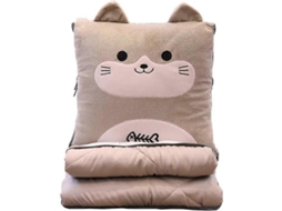 Rebe manta e Cojín 2 En 1 Lavável, Plaid com Forro Acolchoado, Suave e Leve para Sofá, Escritório, Cadeira e Gato
