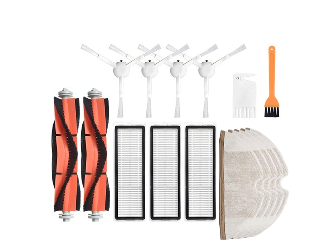 Kit de peças de reposição para robô xiaomi mijia 1c, 16 peças, acessórios, rolo lateral, filtro hepa, escova principal, esfregão