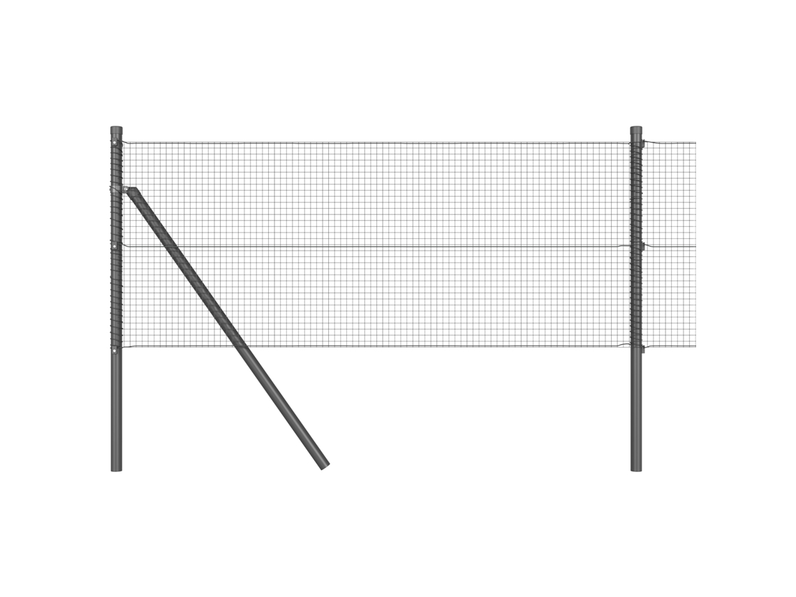 Conjunto 1 Poste De Cerca Vidaxl Cinzento Aço (10 X 0,6 M)