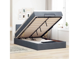 Vidaxl Estrutura Cama Otomana Colchão 120x200cm Veludo Cinzento Escuro