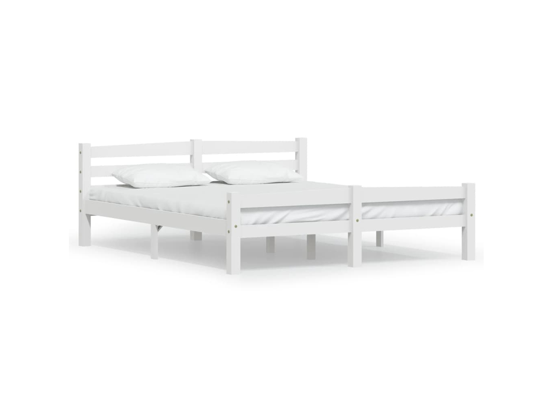 Estrutura De Cama Vidaxl Branco Madeira (206x166x66 Cm)