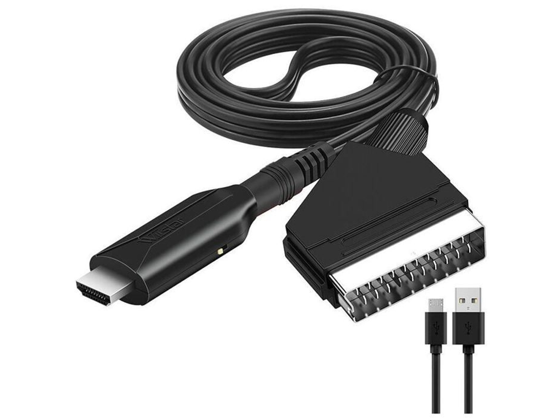 Conversor Scart para Hdmi, Cabo Adaptador Hdmi Tv, Full AQUAFORGE