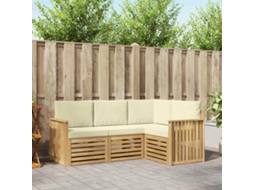Vidaxl Conjunto De Sofás Para Exterior 4 Unid. Branco E Creme