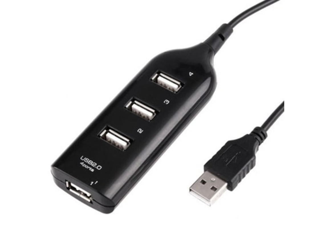 Hub Usb 2.0 Com 4 Portas, Preto Aquaforge
