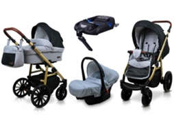 Carrinho de Bebé Multifuncional BABYLUX ASPERO 4 Em 1 -Silver black - Ajustável e dobrável Construção leve em alumínio - Reversibilidade - Acessórios