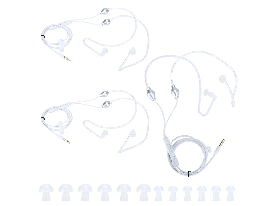 Aetheria 3 Conjuntos Fones de Ouvido com Fio Conduto de Ar Controle de Linha para Celular Plugue 3,5mm