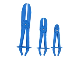 Conjunto de 3 alicates de nylon isolantes e flexíveis para mangueiras de freio e combustível, vários tamanhos, azul.
