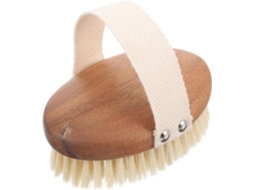 Escova De Banho Esfoliante Oval Magiclulu Em Madeira Acácia Com Cerdas Javali Para Limpeza Profunda Do Corpo Seco E