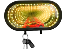 Espelho Decorativo De Gancho Infinity Garage Com Ilusão De Ótica E Led Para Garagem.