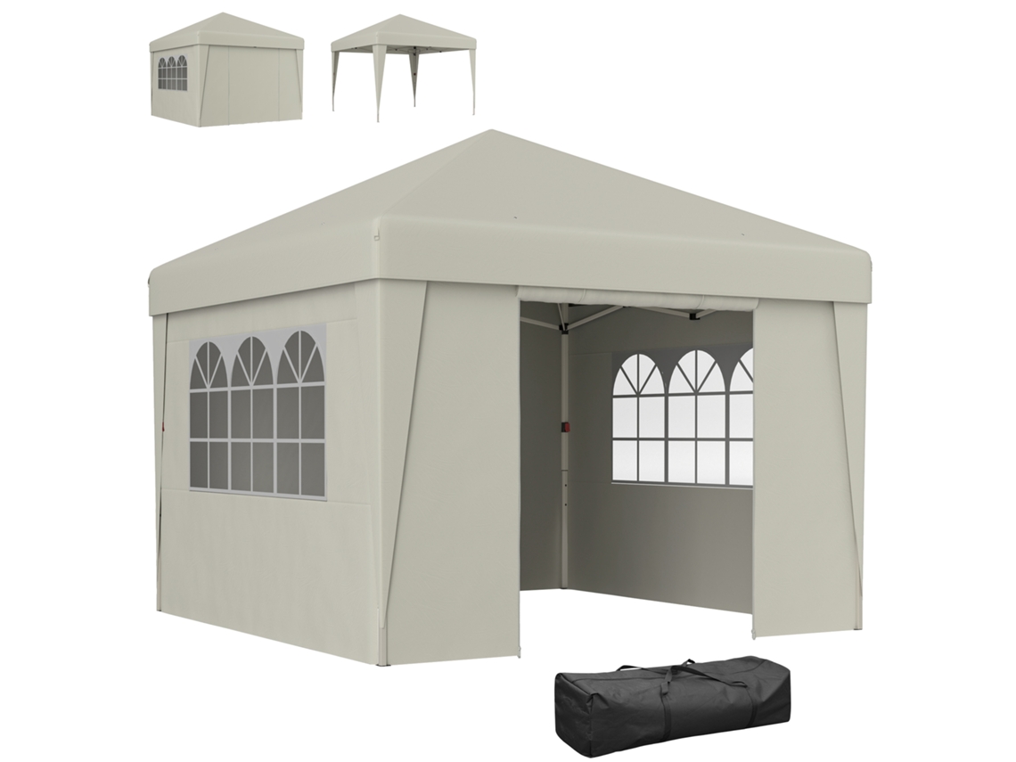 Gazebo dobrável para jardim 3x3x2,75 com proteção UV AQUAFORGE