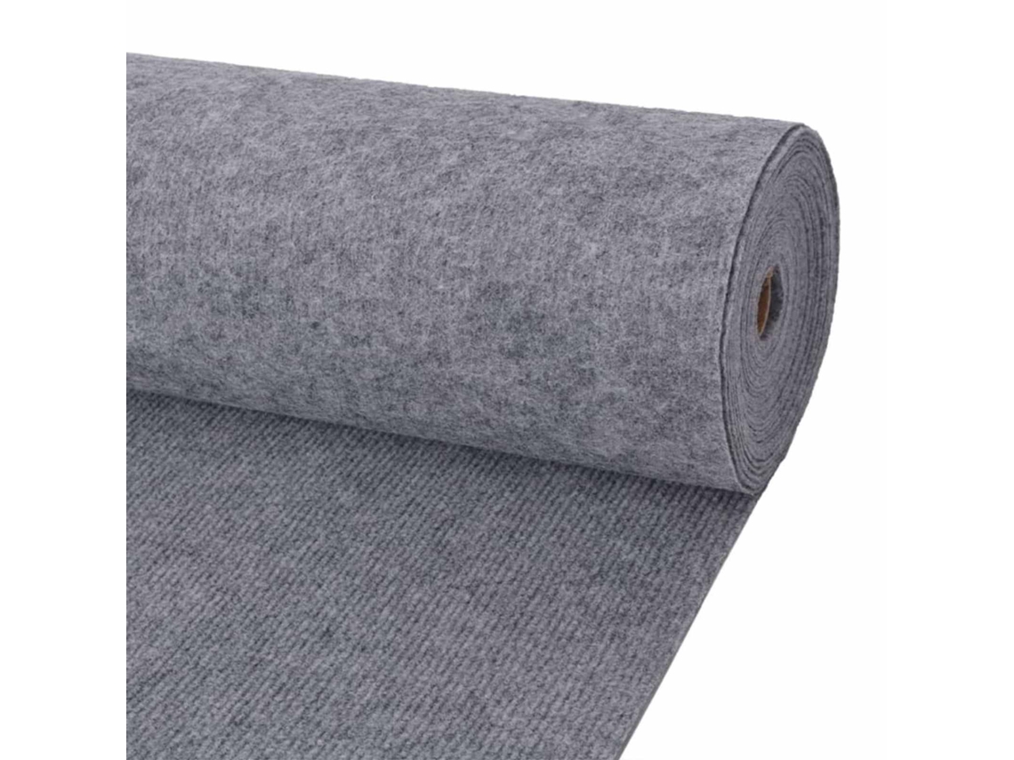 Conjunto 1 Tapete Runner Vidaxl Cinzento Poliéster (1,2 X 15 M)