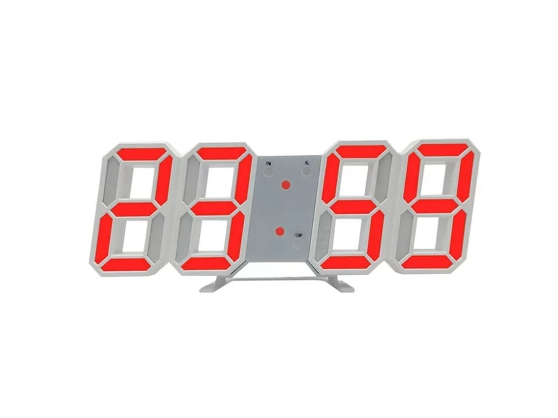Relógio De Mesa Eletrônico, Relógio Digital Led 3d Vermelho Com Multifunções, Relógio De Parede 3d Moderno Para Sala De Estar, Qua Slowmoose