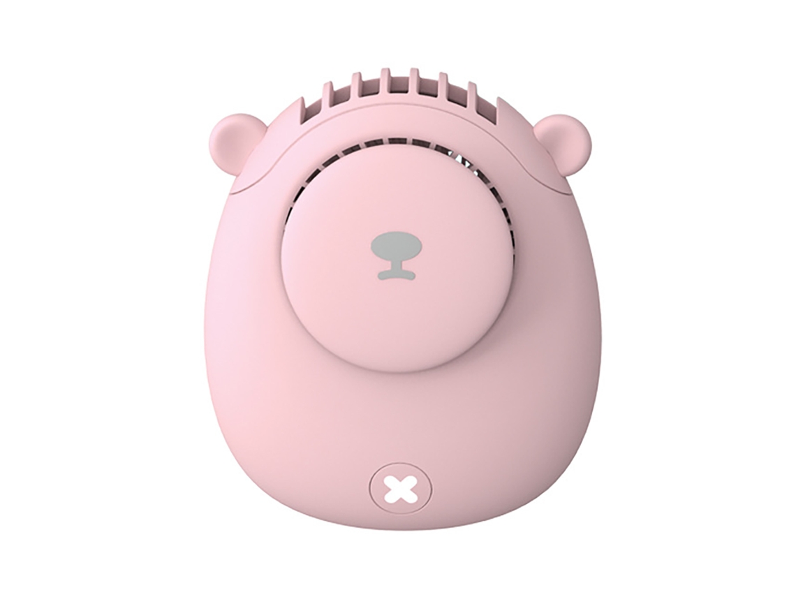 Ventilador de Pescoço Portátil Sem Lâmina Usb Recarregável Rosa