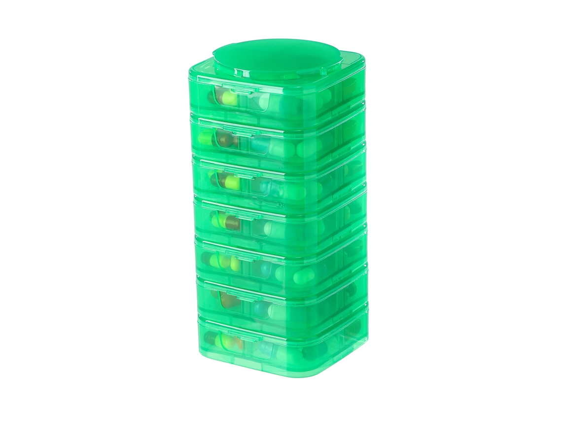 Organizador Semanal De Comprimidos Eifson 7 Dias Empilhável Desmontável Sem Bpa (verde)