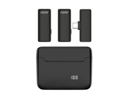 Microfone De Lapela Sem Fio Com Cancelamento Ruído E Interface Usb C/ Tipo C S13 Estojo Carregamento Aquaforge