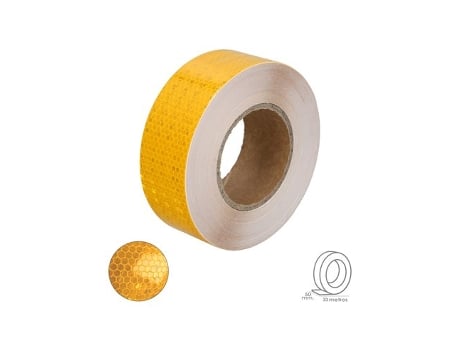 Fita Adesiva Refletora Amarela 50 Mm. X 33 Metros. Uso Doméstico. Wolfpack Linea Profesional