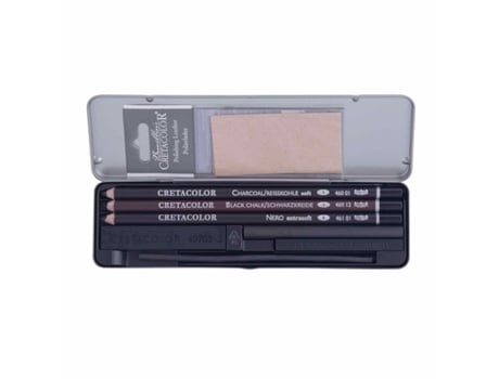 Kit de Pintura BREVILLIER'S CRETACOLOR Desenho 4 Lápis e 4 Carvão