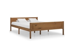 Vidaxl Estrutura De Cama 120x200 Cm Pinho Maciço Castanho Mel
