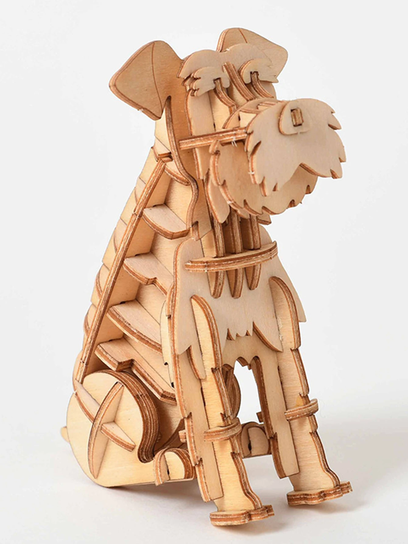 Quebra cabeça 3d de Madeira com Animais, Modelo da Cachorrinha Sherina, Brinquedo Educativo MDUG